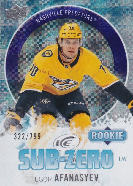 insert RC karta EGOR AFANASYEV 23-24 UD Ice Sub-Zero Rookie /799